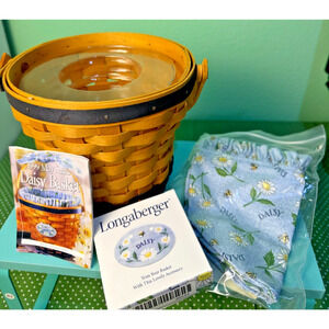 Longaberger 1999 May Series Daisy Basket Liner Protector Tie-on Vtg Floral